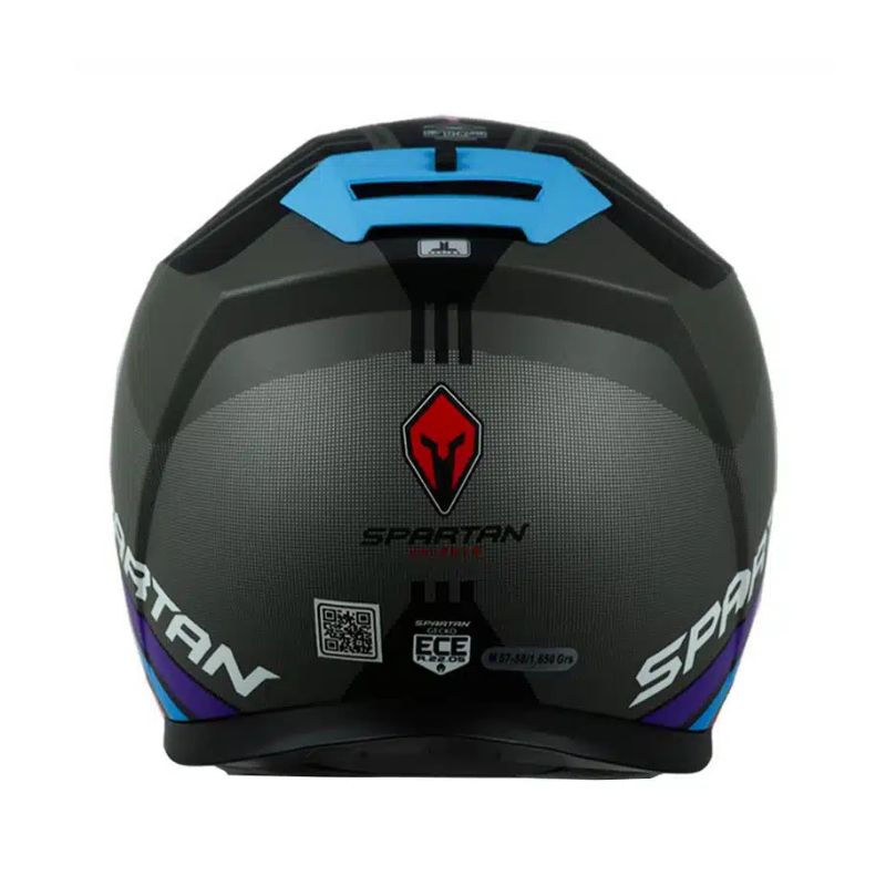 CASCO SPARTAN GECKOSV EPIC MATE GRIS AZUL