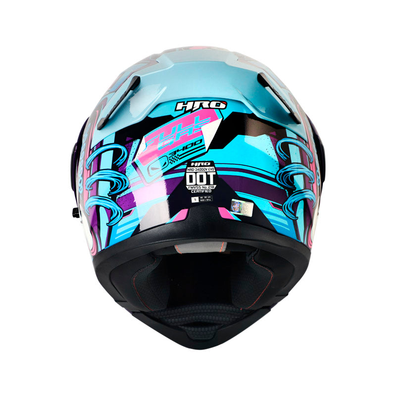 CASCO HRO HRO-3400DV FULL GAS MORADO AZUL VISOR IRIDIUM