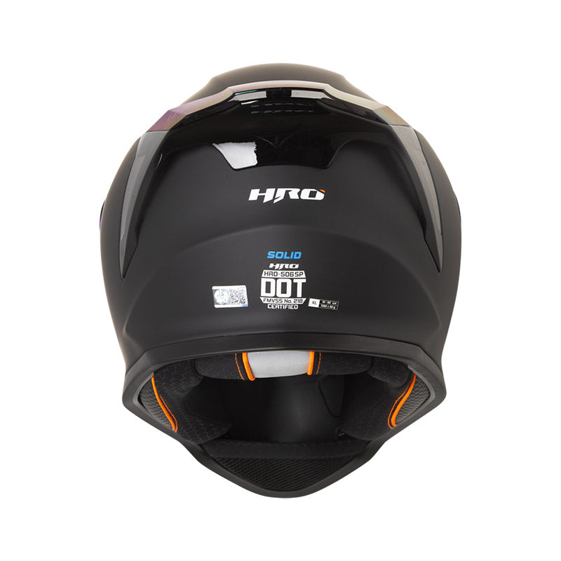 CASCO HRO HRO-506SP SOLID MATE NEGO AZUL VISOR IRIDIUM AZUL