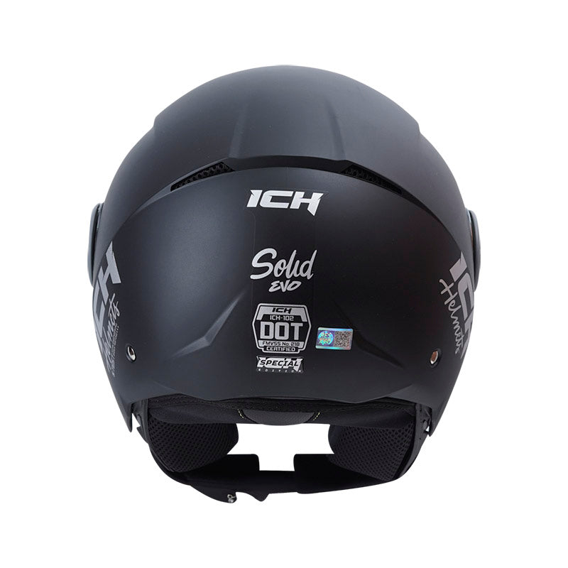 CASCO ICH ICH-102 SPECIAL SOLID MATE NEGRO SILVER VISOR AZUL