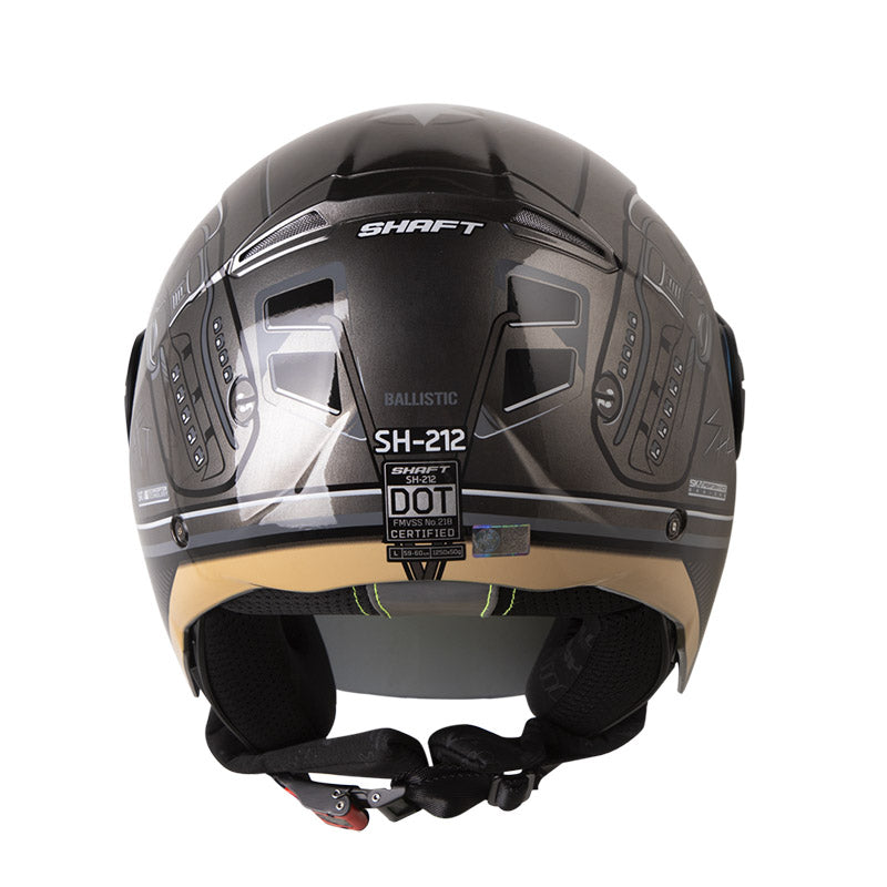 CASCO SHAFT SH-212 BALLISTIC CROMADO NEGRO VISOR IRIDIUM