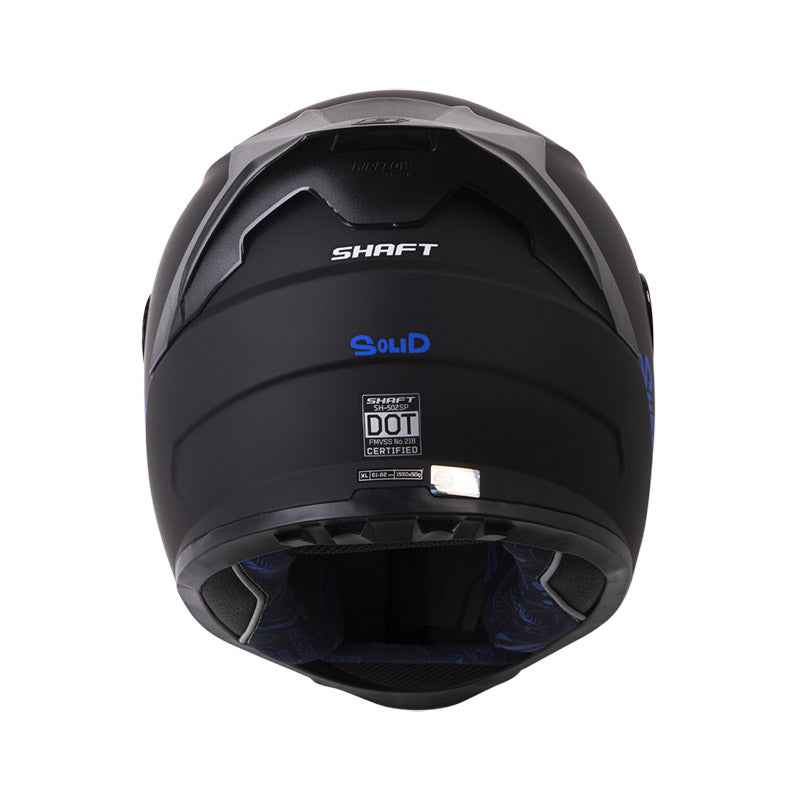 CASCO SHAFT SH-502SP SOLID MATE NEGRO AZUL VISOR IRIDIUM