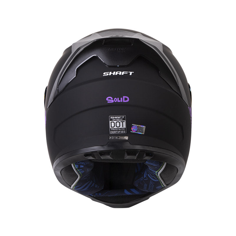 CASCO SHAFT SH-502SP SOLID MATE NEGRO MORADO VISOR IRIDIUM