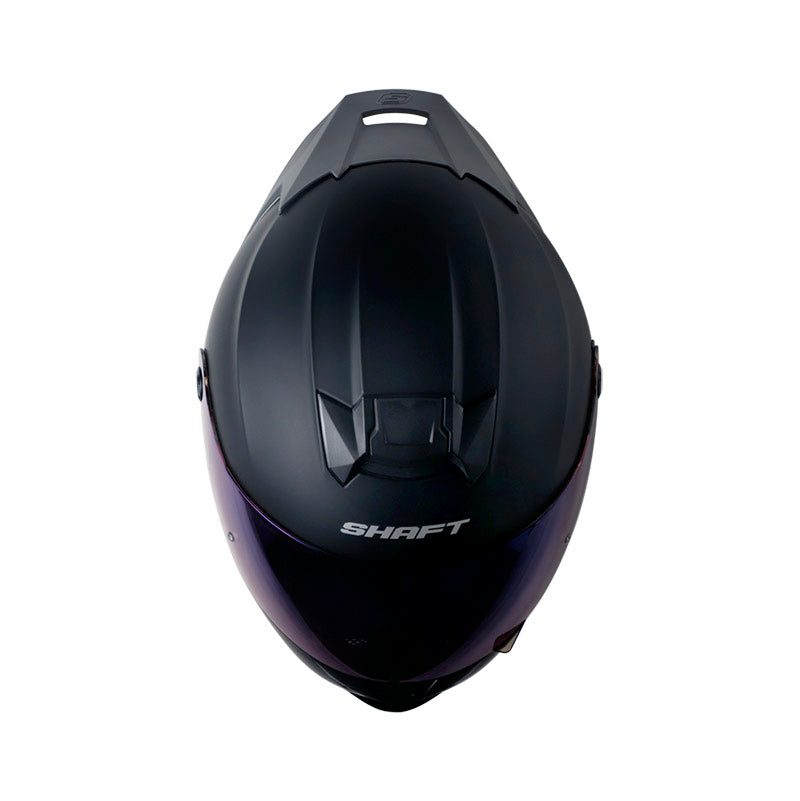 CASCO SHAFT SH-502SP SOLID MATE NEGRO PLATA VISOR IRIDIUM AZ