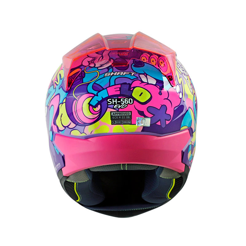 CASCO SHAFT SH-560 MELO MORADO CLARO FUCSIA VISOR IRIDIUM