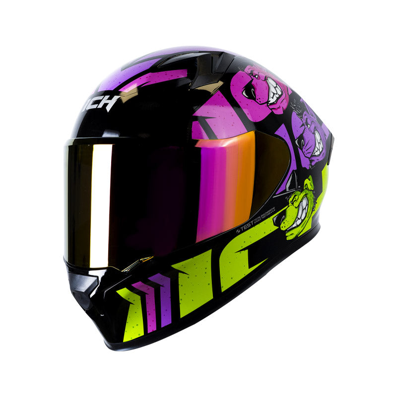 CASCO ICH ICH-503 SOY PARTE DE LA MANADA NEGRO MORADO