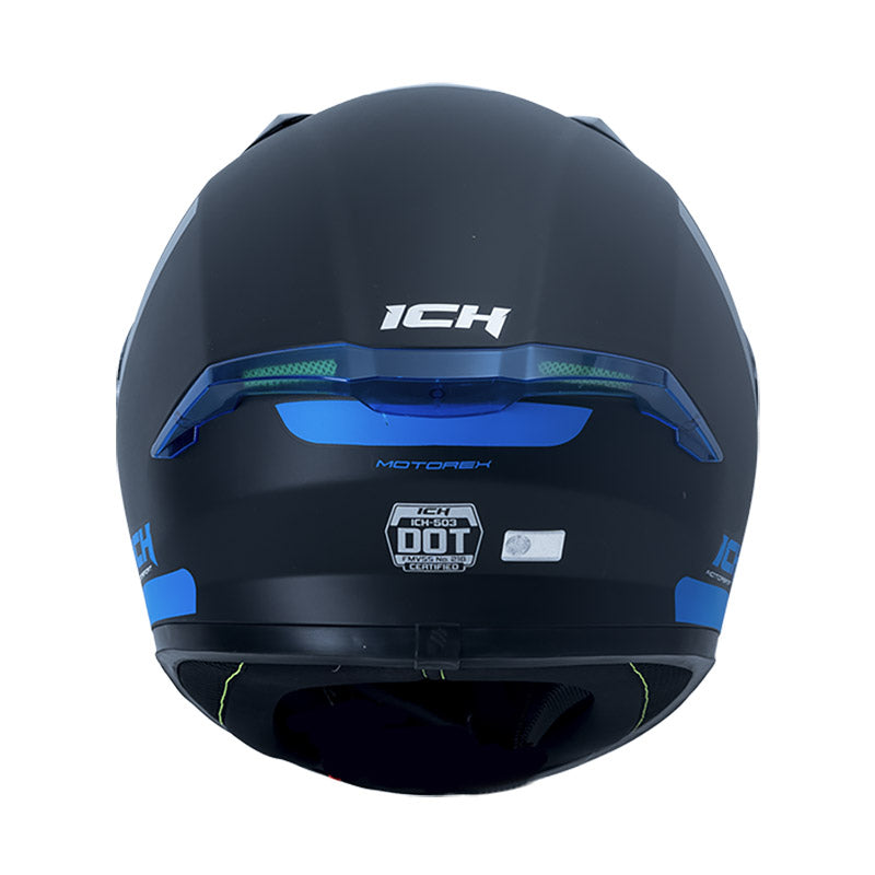CASCO ICH ICH-503SP MOTOREX MATE NEGRO AZUL HUMO