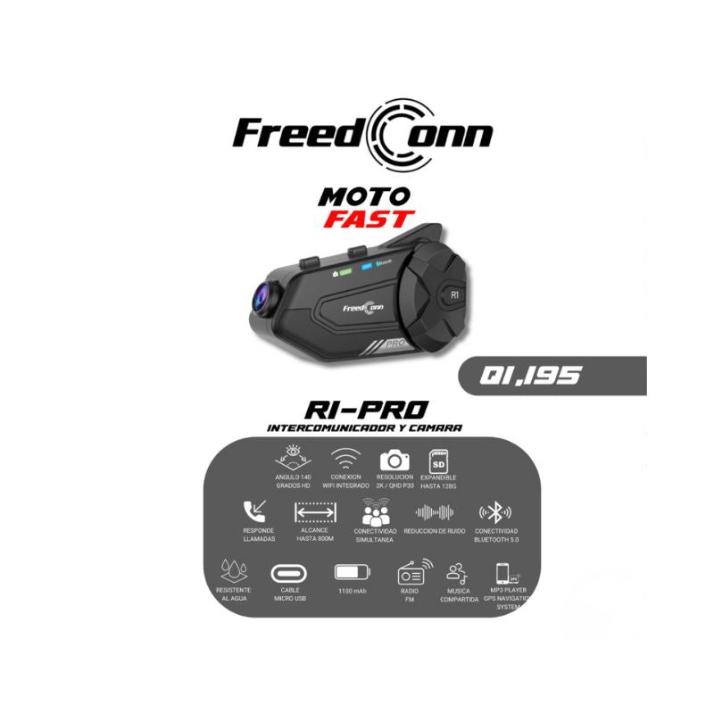 INTERCOMUNICADOR FREEDCONN R1 PRO CAMARA 2K