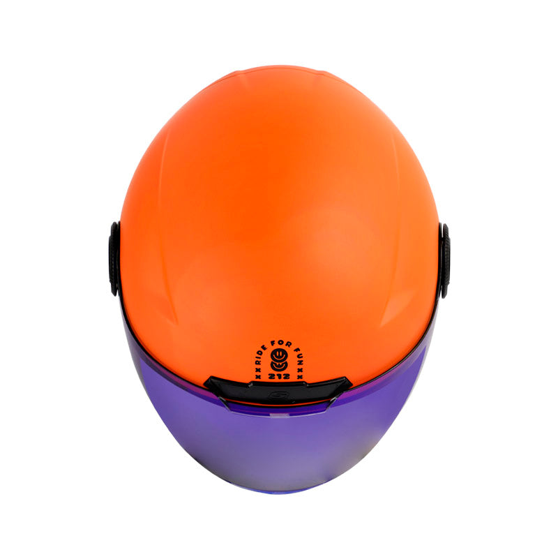 CASCO SHAFT SH-212 SOLID NARANJA NEON NEGRO VISOR IRIDIUM