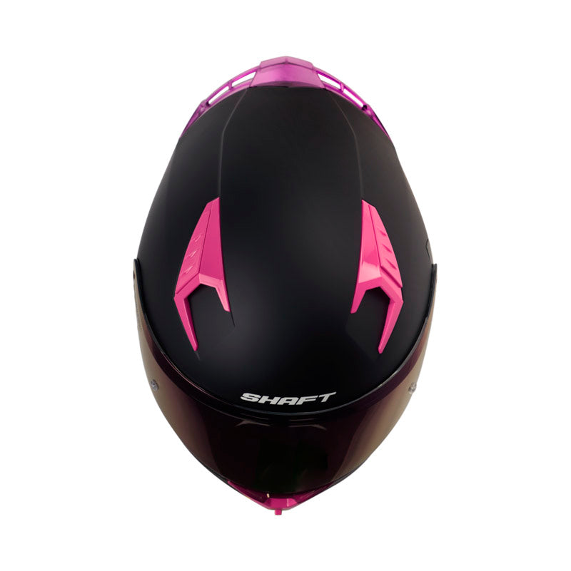 CASCO SHAFT SH-526SP SOLID MATE NEGRO MORADO VISOR MORADO