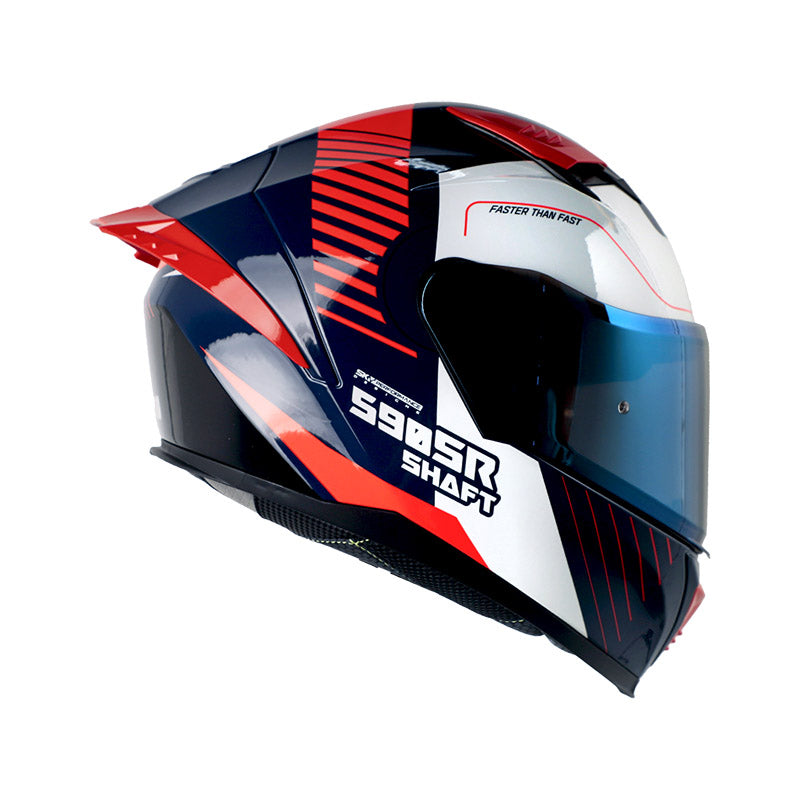 CASCO SHAFT SH-590SR RAPID AZUL OSCURO NARANJA NEON