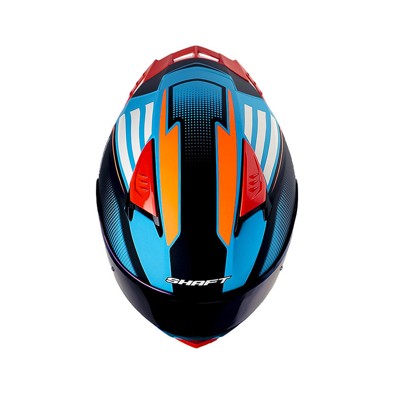 CASCO SHAFT SH-590SR XTREMER MATE AZUL NARANJA NEON