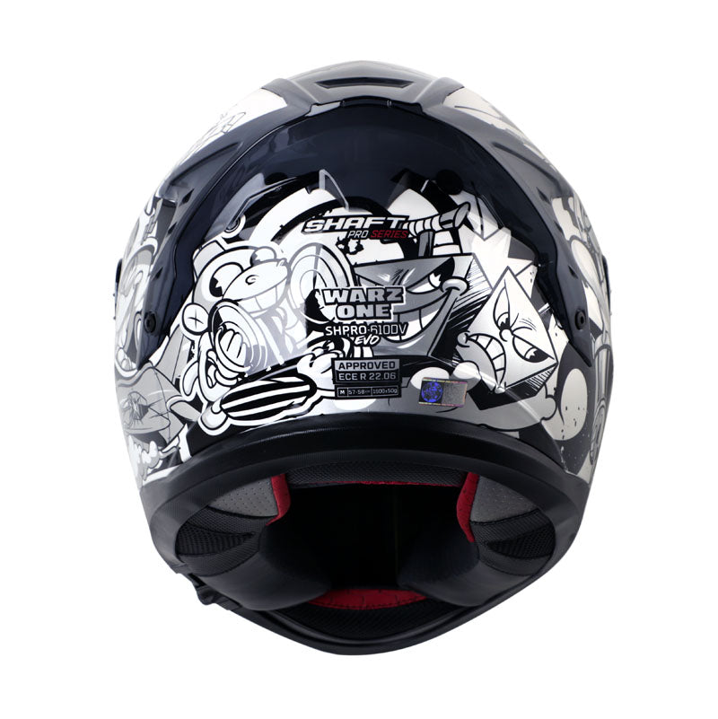 CASCO SHAFT SH-610DV PRO WARZ ONE BLANCO PLATA VISOR IRIDIUM