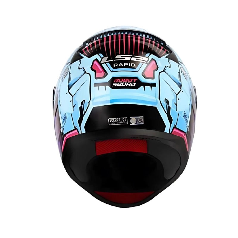 CASCO LS2 FF353SP ROBOT BRILLANTE AZUL FUCSIA NEON