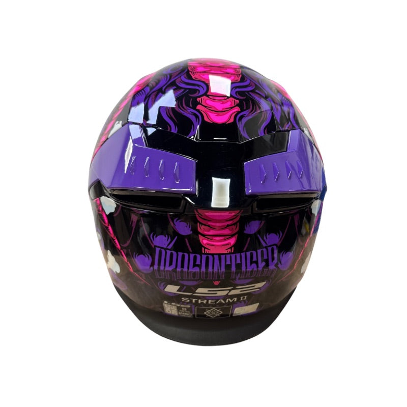 CASCO LS2 FF808 DRAGONTIGE NEGRO MORADO VISOR IRIDIUM