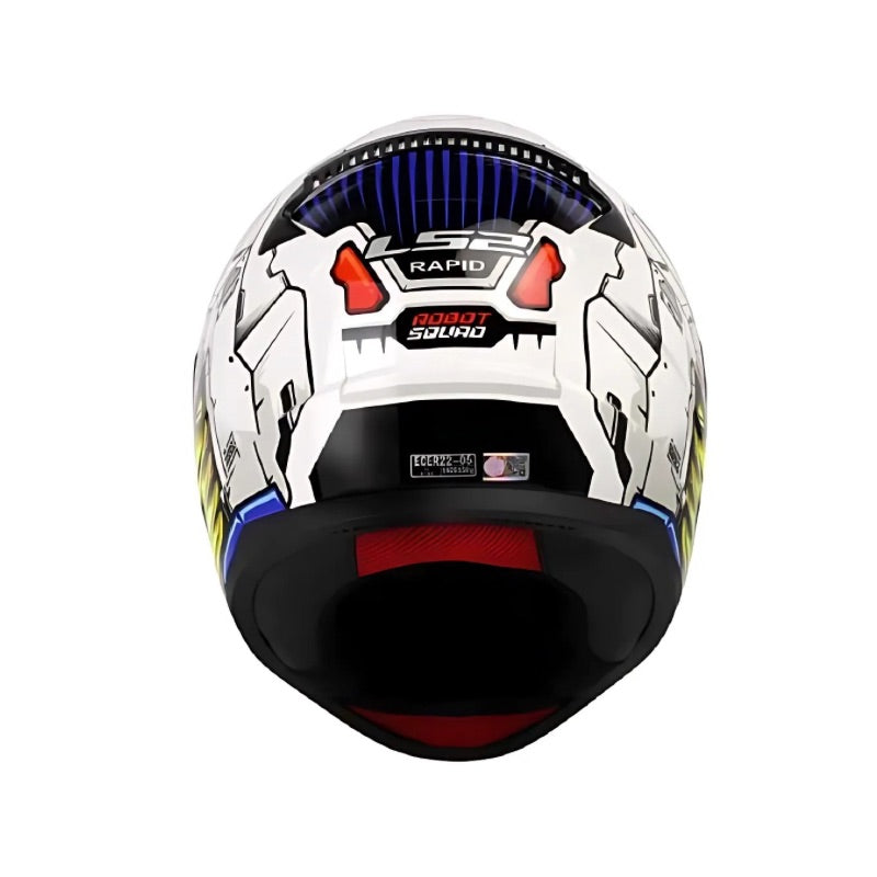 CASCO LS2 FF353SP ROBOT BRILLANTE BLANCO AZUL