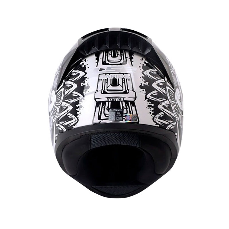 CASCO LS2 FF353 AZTECA NEGRO BLANCO VISOR IRIDIUM AZUL