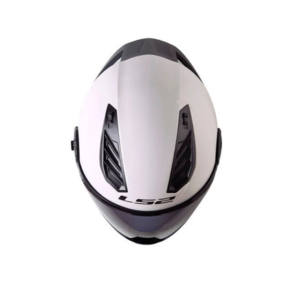 CASCO LS2 OF616 SOLID BLANCO PERLA VISOR HUMO