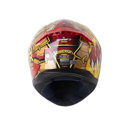 CASCO SHAFT SH-522SP VISERION NEGRO ROJO VISOR IRIDIUM ROJO