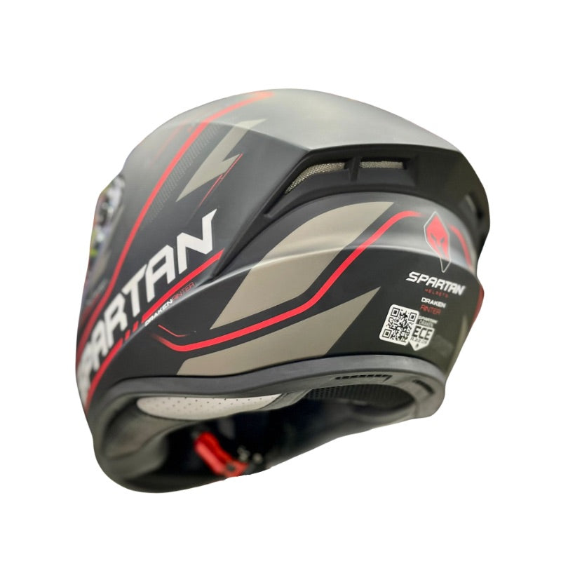 CASCO SPARTAN DRAKEN RINTER MATE NEGRO ROJO