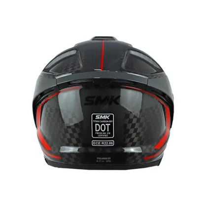 CASCO SMK TITAN CARBON NERO NEGRO GRIS ROJO