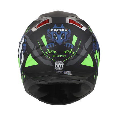 CASCO HRO HRO-508 GHOST MATE NEGRO VERDE NEON