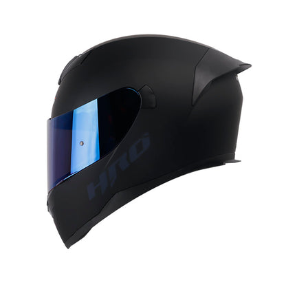CASCO HRO HRO-511 SOLID MATE NEGRO AZUL VISOR IRIDIUM AZUL