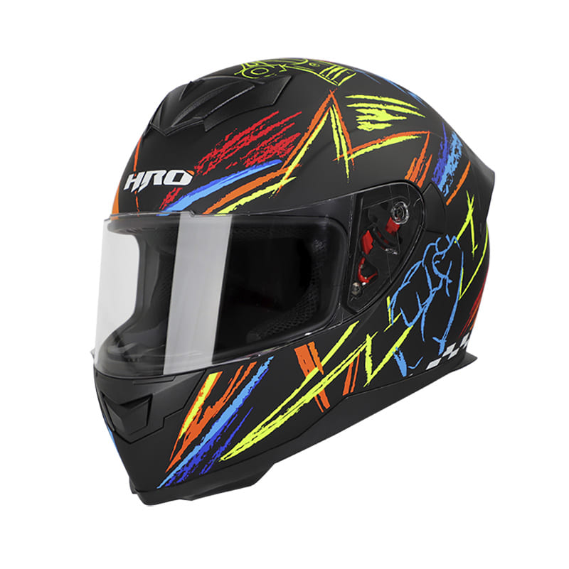 CASCO HRO HRO-511 TRACK MATE NEGRO NARANJA NEON