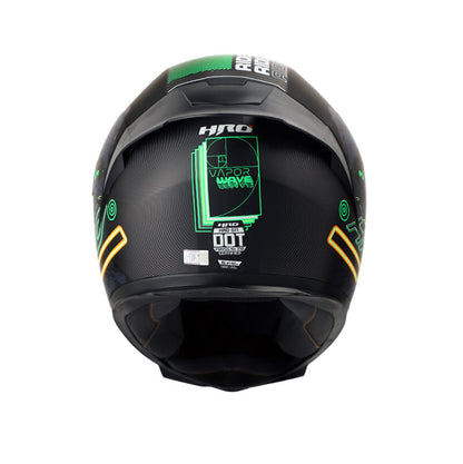 CASCO HRO HRO-511 VAPORWAVE MATE NEGRO VERDE NEON