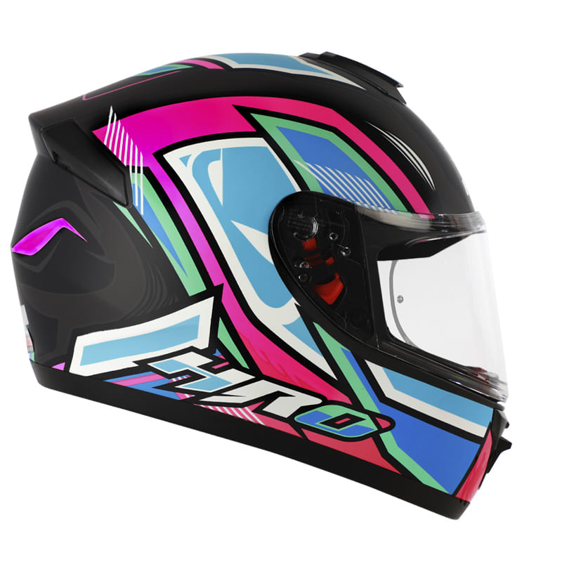 CASCO HRO HRO-516 COMANDER MATE NEGRO FUCSIA NEON