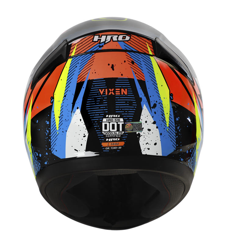 CASCO HRO HRO-516 VIXEN NEGRO NARANJA NEON
