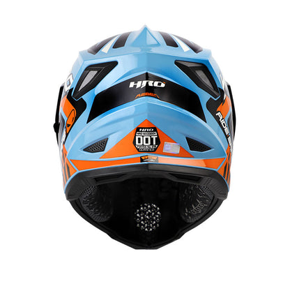 CASCO HRO HRO-MX330DV REBEN AZUL NARANJA NEON