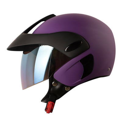 CASCO ICH ICH-205 SOLID MATE MORADO FUCSIA VISOR IRIDIUM AZUL