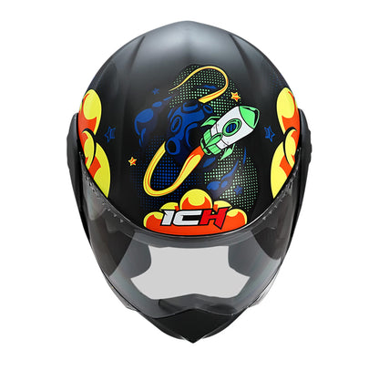CASCO ICH ICH-3110S SPACE MATE NEGRO NARANJA NEON