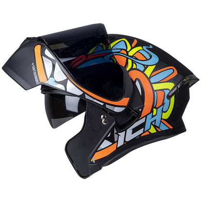 CASCO ICH ICH-3120DV OHAN MATE NEGRO NARANJA VISOR HUMO
