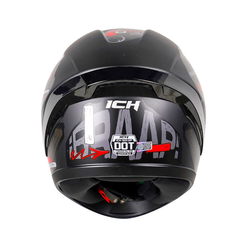 CASCO ICH ICH-501SP BRAAP MATE NEGRO ROJO VISOR HUMO