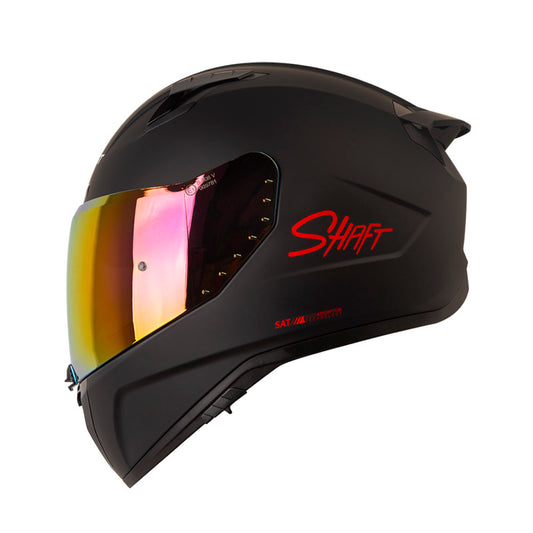CASCO SHAFT SH-532DV SOLID MATE NEGRO ROJO VISOR IRIDIUM