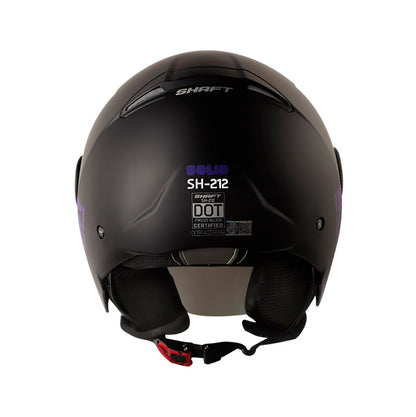 CASCO SHAFT SH-212 SOLID MATE NEGRO NEGRO VISOR MORADO
