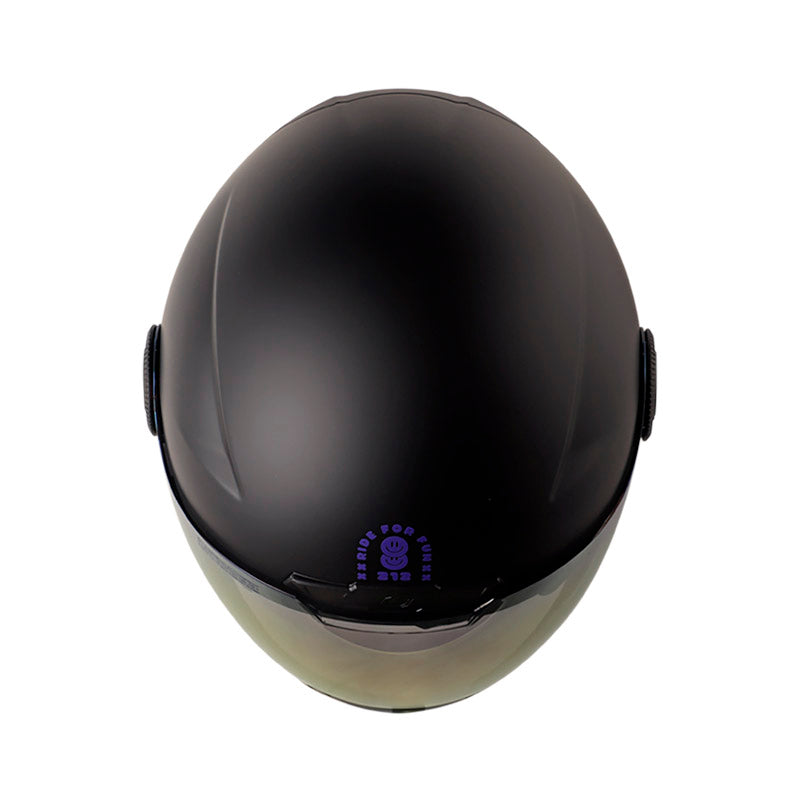 CASCO SHAFT SH-212 SOLID MATE NEGRO NEGRO VISOR MORADO