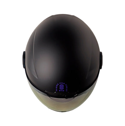 CASCO SHAFT SH-212 SOLID MATE NEGRO NEGRO VISOR MORADO