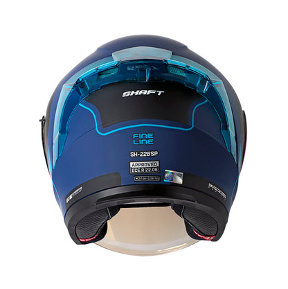 CASCO SHAFT SH-226SP FINE LINE AZUL OSCURO VISOR IRIDIUM