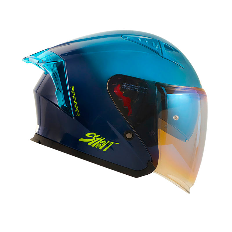 CASCO SHAFT SH-226SP SOLID SUNSET AZUL OSCURO VISOR IRIDIUM