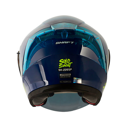 CASCO SHAFT SH-226SP SOLID SUNSET AZUL OSCURO VISOR IRIDIUM