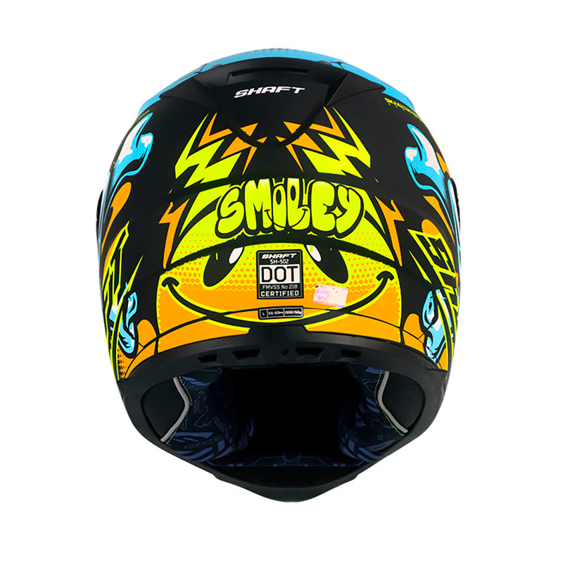 CASCO SHAFT SH-502 SMILEY MATE NEGRO AMARILLO VISOR PLATA