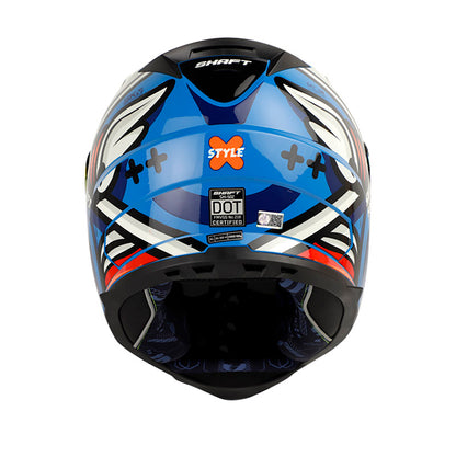 CASCO SHAFT SH-502 STYLE AZUL BLANCO VISOR IRIDIUM