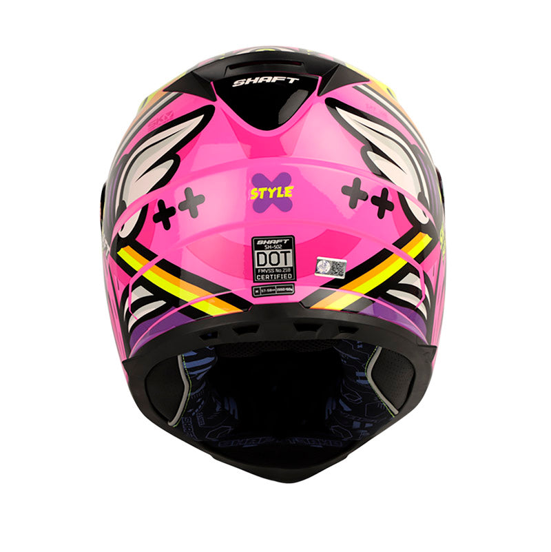 CASCO SHAFT SH-502 STYLE FUCSIA AMARILLO NEON VISOR IRIDIUM
