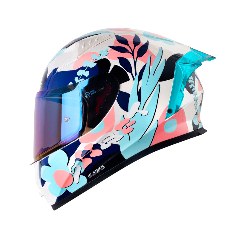 CASCO SHAFT SH-526SP NATURA BLANCO PERLA AZUL VISOR IRIDIUM