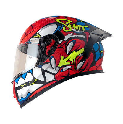 CASCO SHAFT SH-526SP DANO MATE NEGRO ROJO VISOR PLATA