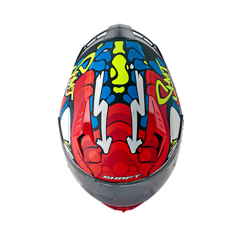 CASCO SHAFT SH-526SP DANO MATE NEGRO ROJO VISOR PLATA
