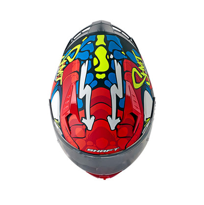 CASCO SHAFT SH-526SP DANO MATE NEGRO ROJO VISOR PLATA